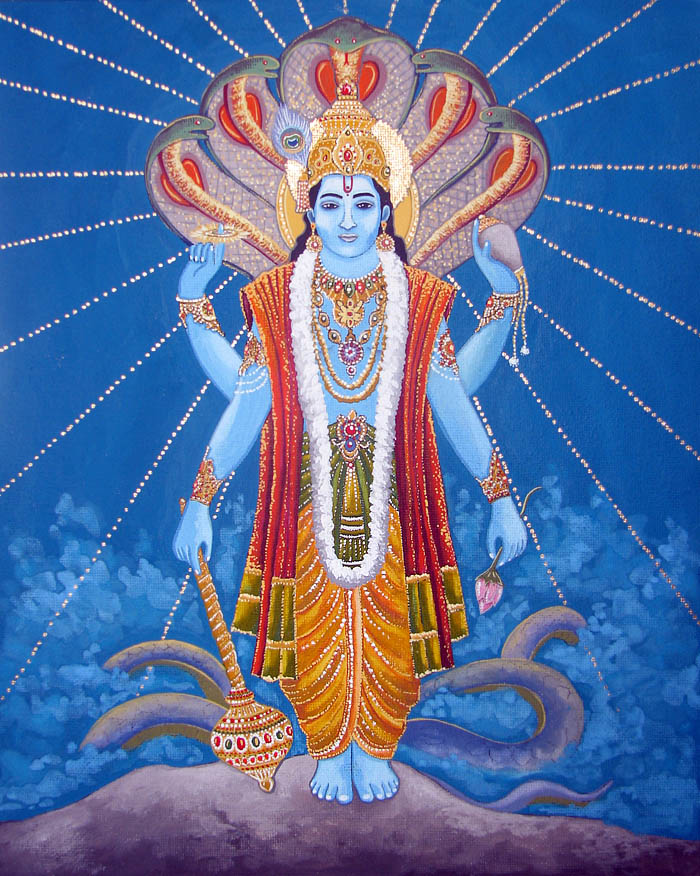 Image of a Hindu god Vishnu.