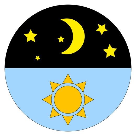 Image of sun, moon, and stars.